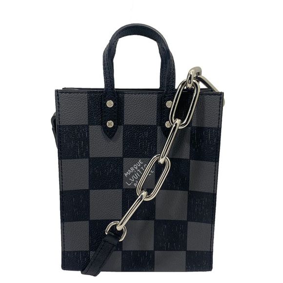 Louis Vuitton Sac Plat XS Shoulder Bag Damier Checkerboard Black Noir - Picture 1 of 16